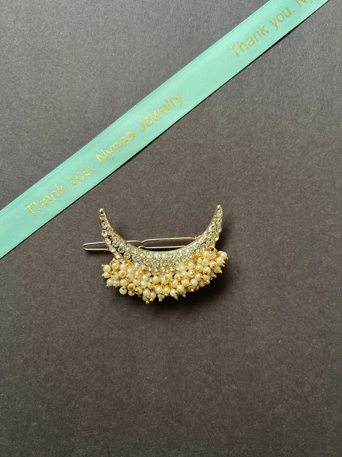 Gold Plated Indian Hair Brooch: Juda Pin Saree Accessory
