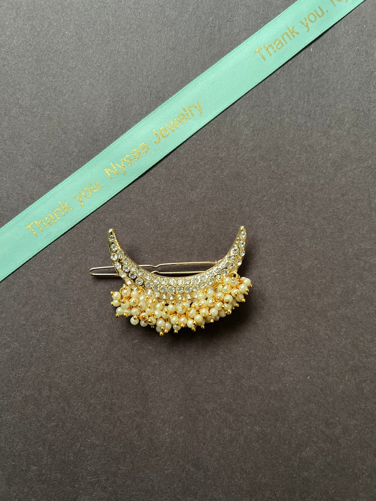 Gold Plated Indian Hair Brooch: Juda Pin Saree Accessory