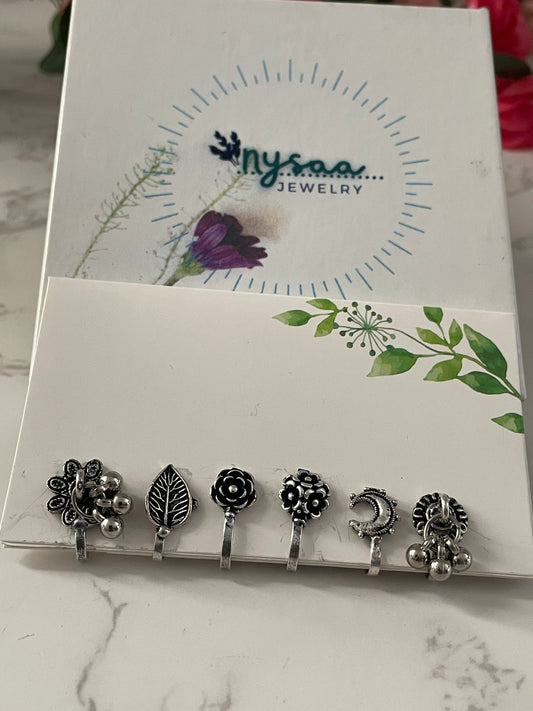Oxidized nose pins | nose press pins | nath | nathini | Maharashtrian Jewelry | Marathi jewelry
