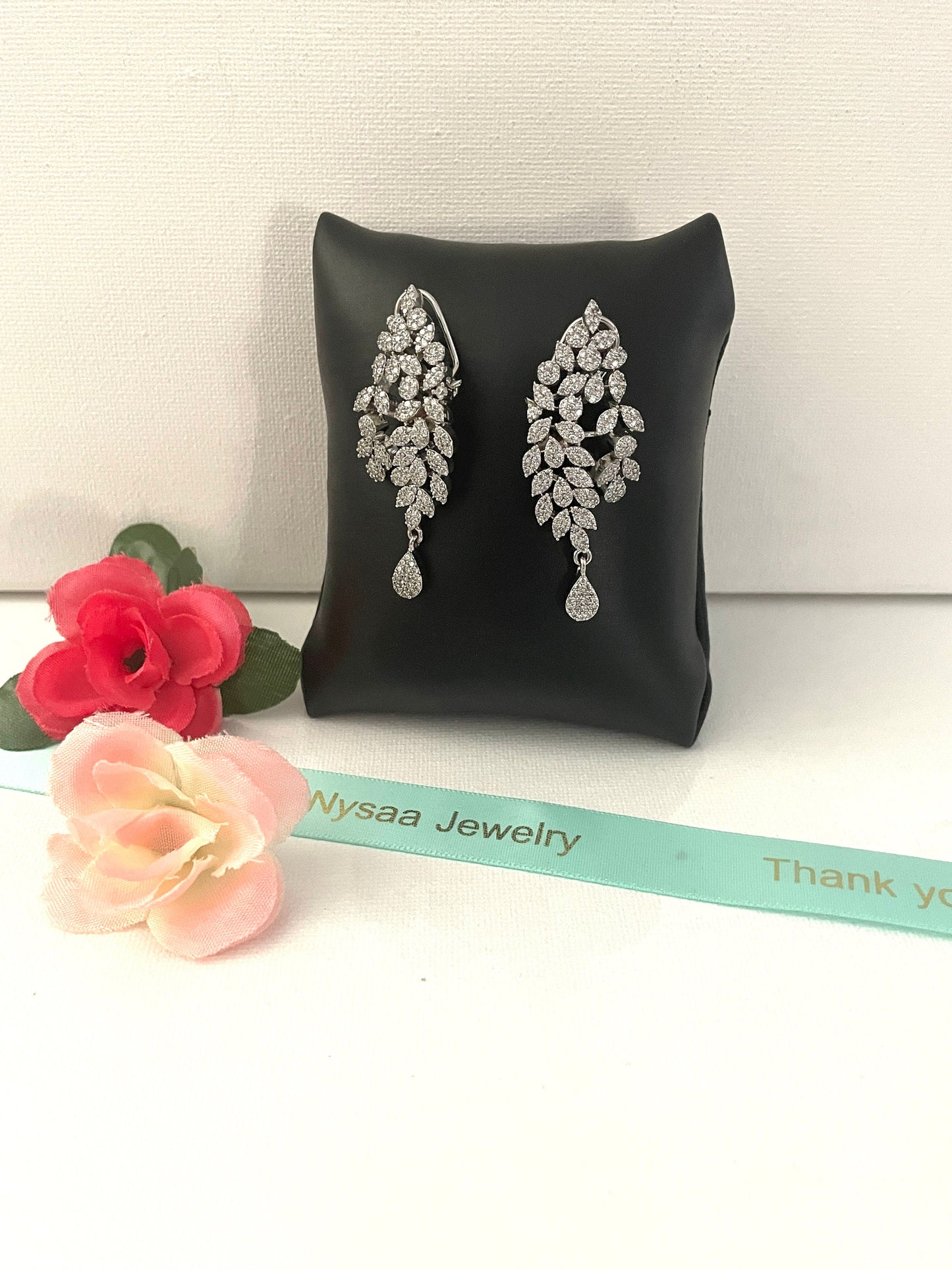 Stunning and Trendy AD CZ earrings / Gold plated AD Bollywood jhumke / American Diamond Earrings / Jhumka | Cubic zirconia earrings