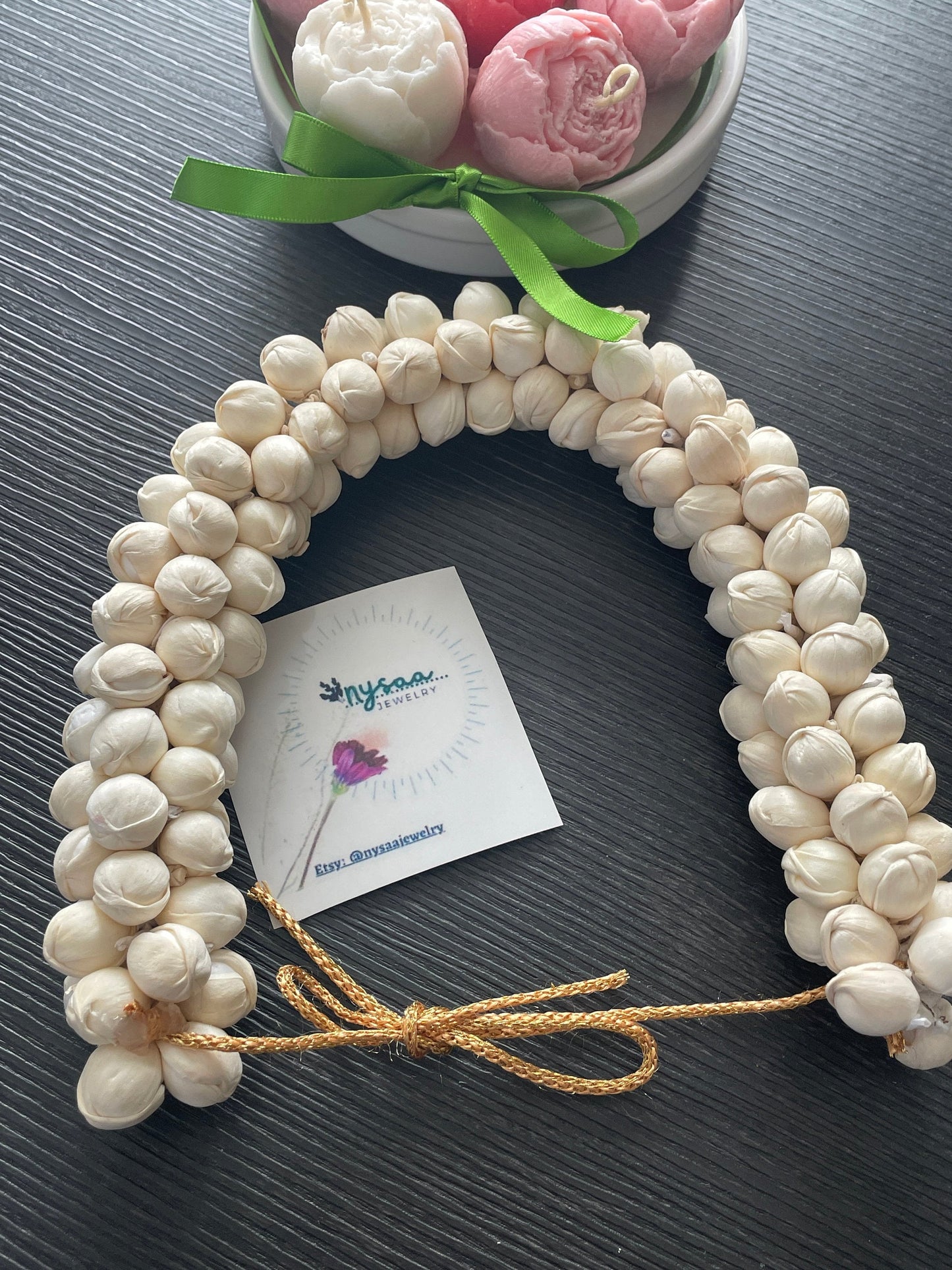 Reusable Jasmine Gajra: Artificial Mogara Flower Hair Accessory