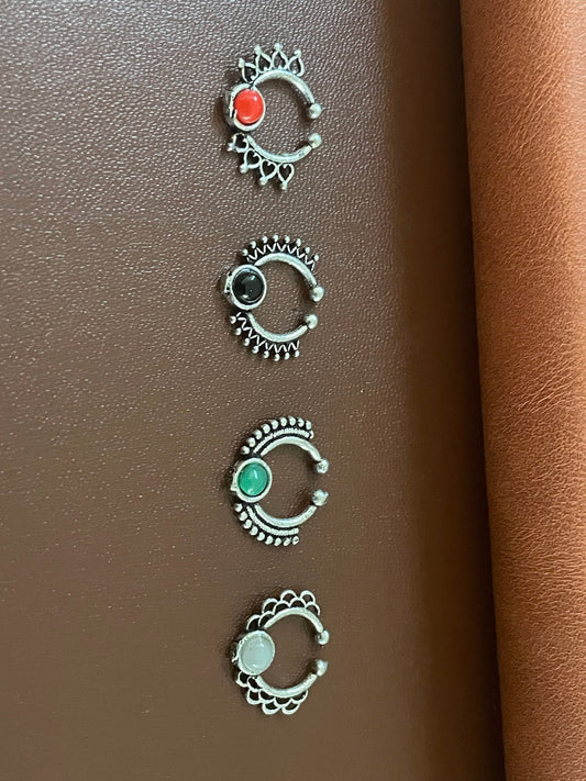 Traditional Septum ring | Oxidised fuli | Oxidised nose pins | nose press pins | nath | nathini | Maharashtrian Jewelry | Marathi jewelry