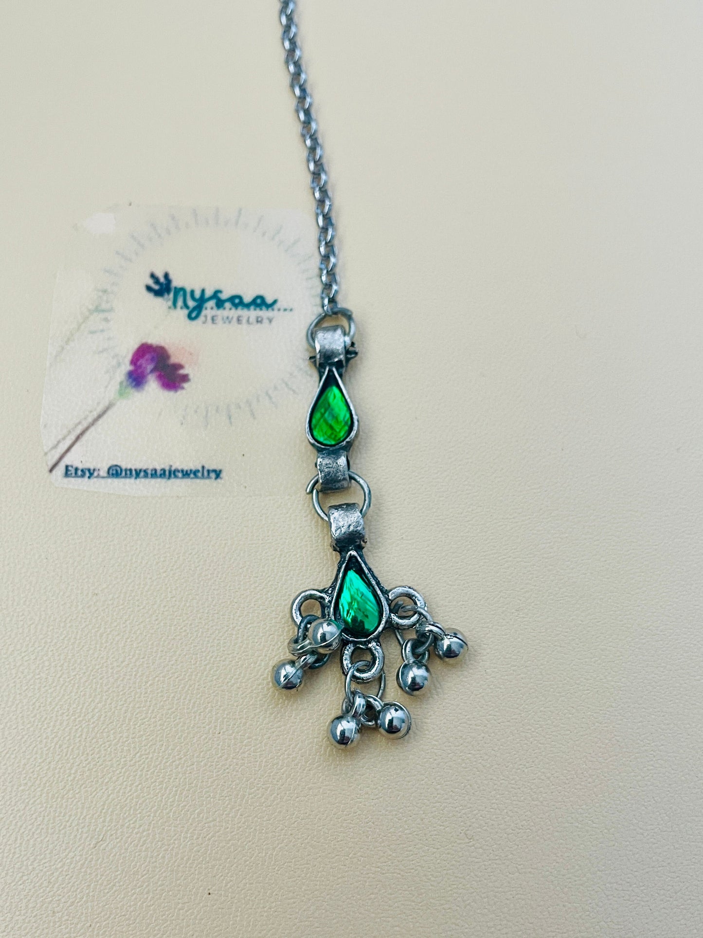 Oxidized Maang Tikka: Multicolor Indian Head Jewelry