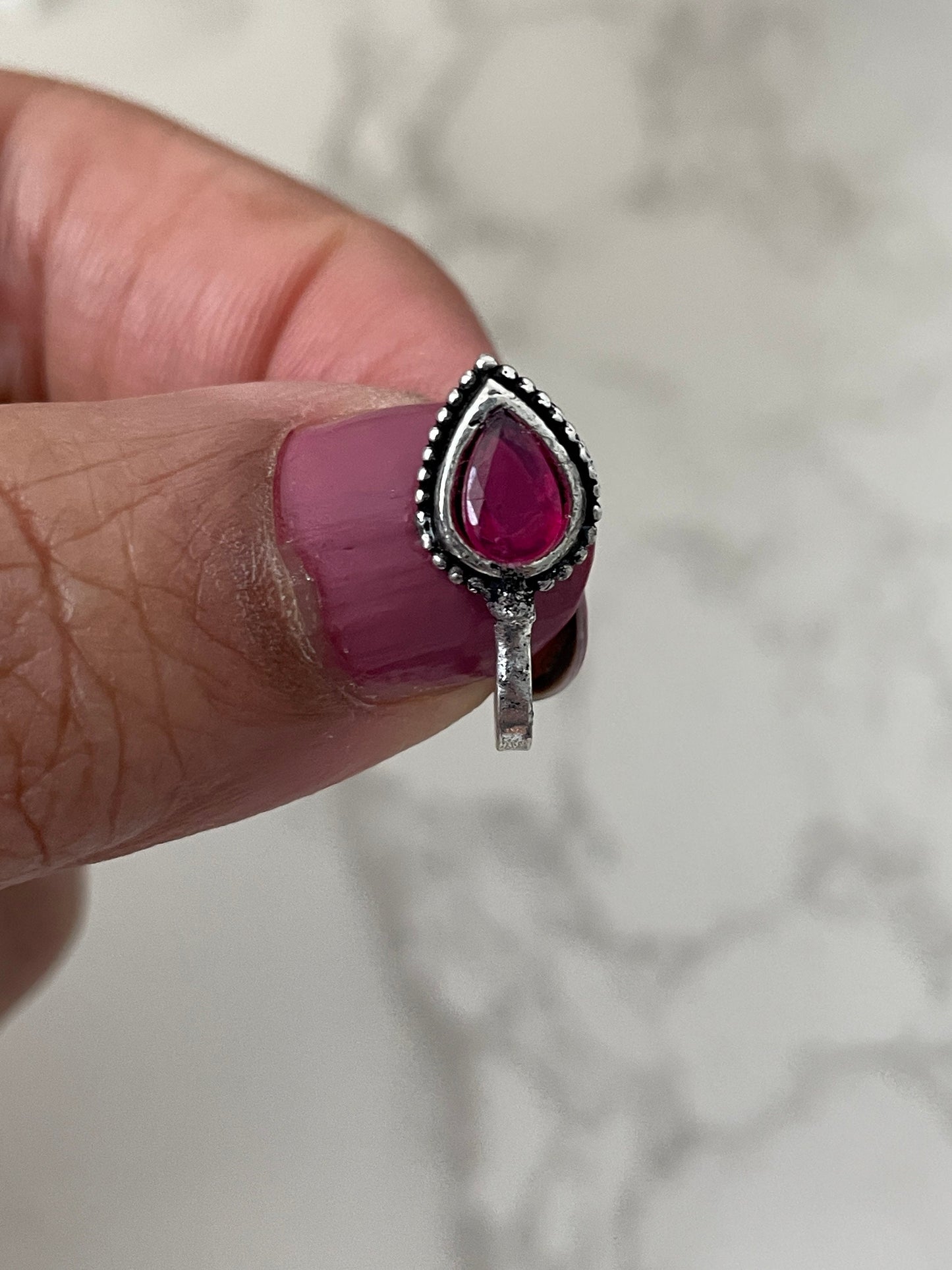 Oxidized Press-On Nose Pin: Maharashtrian Nath Jewelry