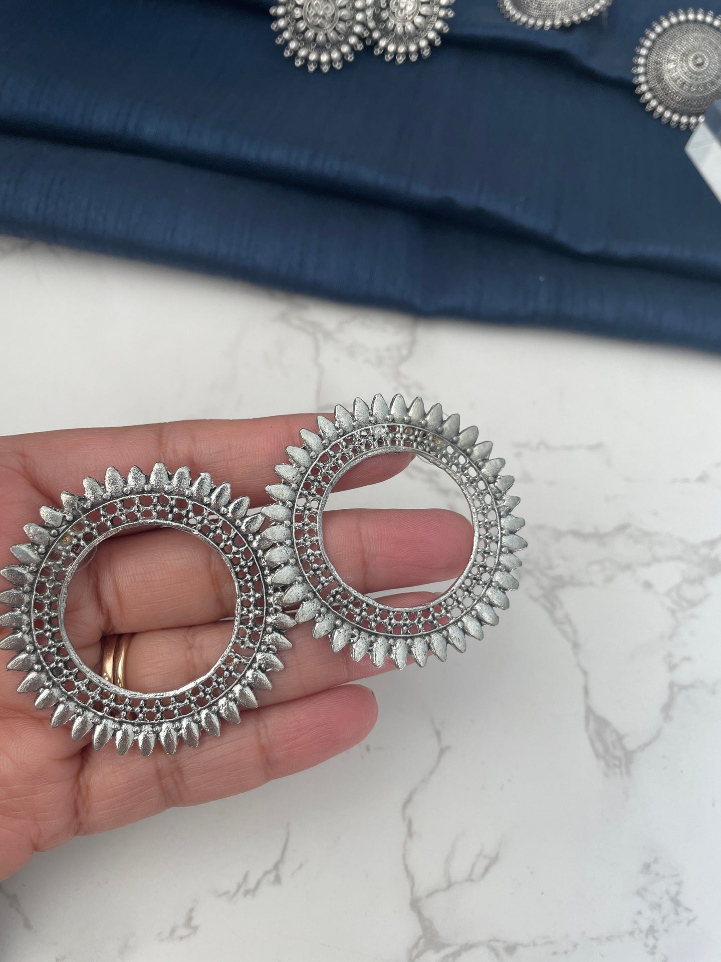 Oxidized Indian Stud Earrings: Lightweight Trendy Jewelry