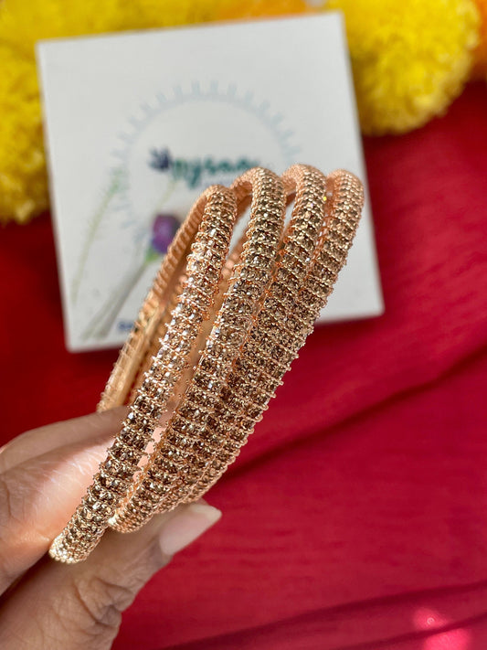 Gold plated stone bangles in Bronze color