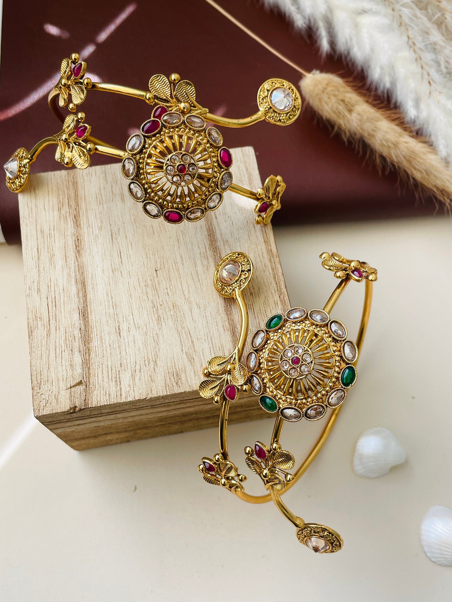Restocked : Bajuband Armlet Arm band Indian jewlery Adjustable Vamki Gold plated