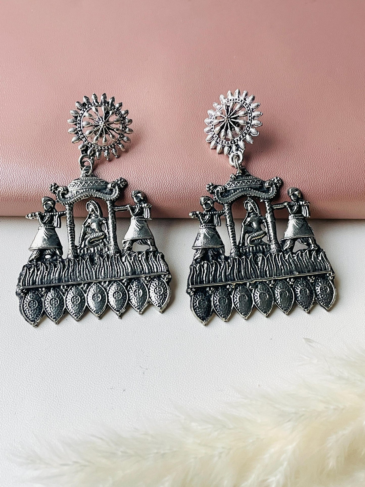 Oxidized Doli Earrings: Lightweight Indian Jewelry