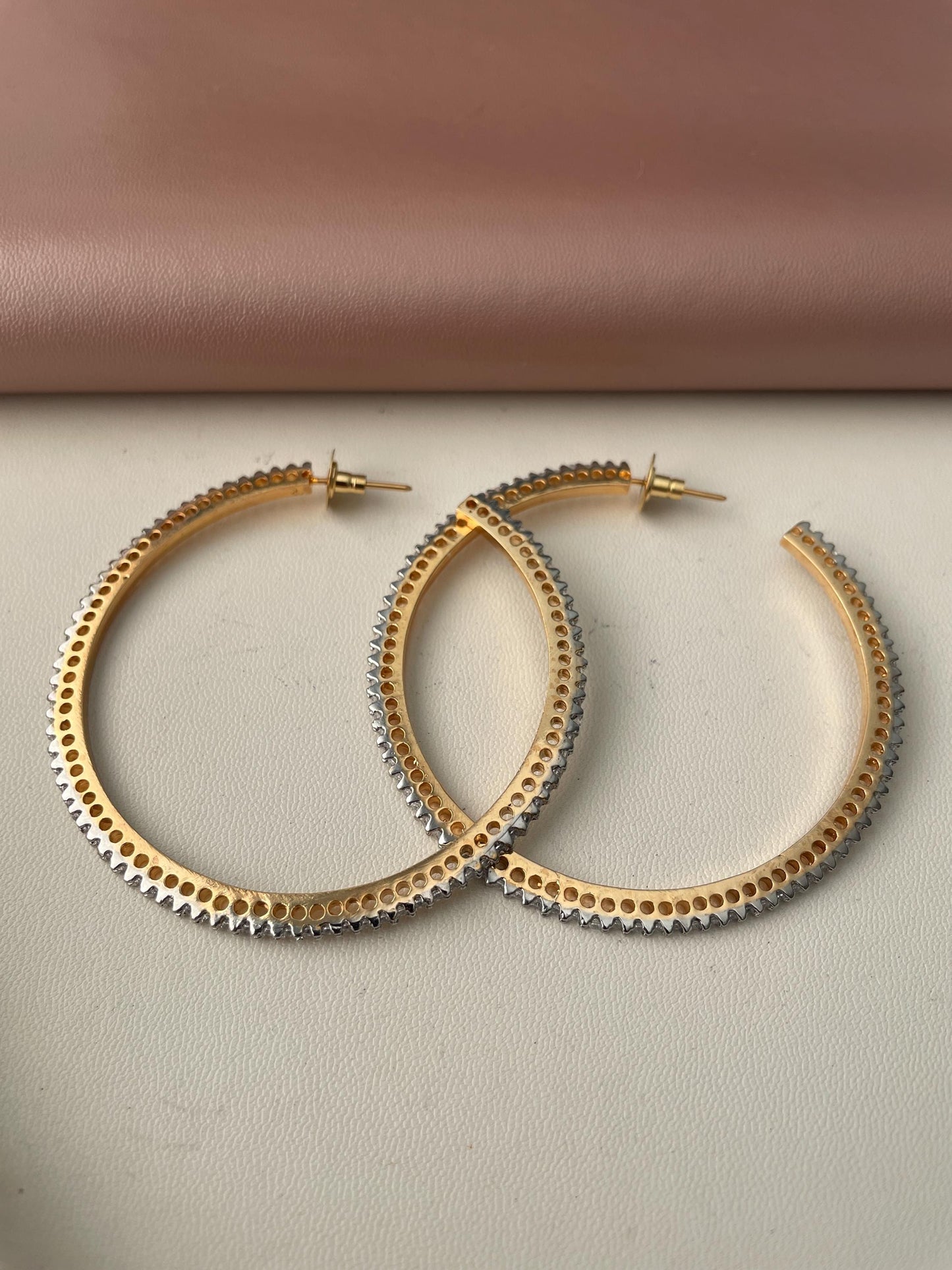 Cubic Zirconia Jhumki Earrings: Indian Bollywood Style, Gold Plated Hoops