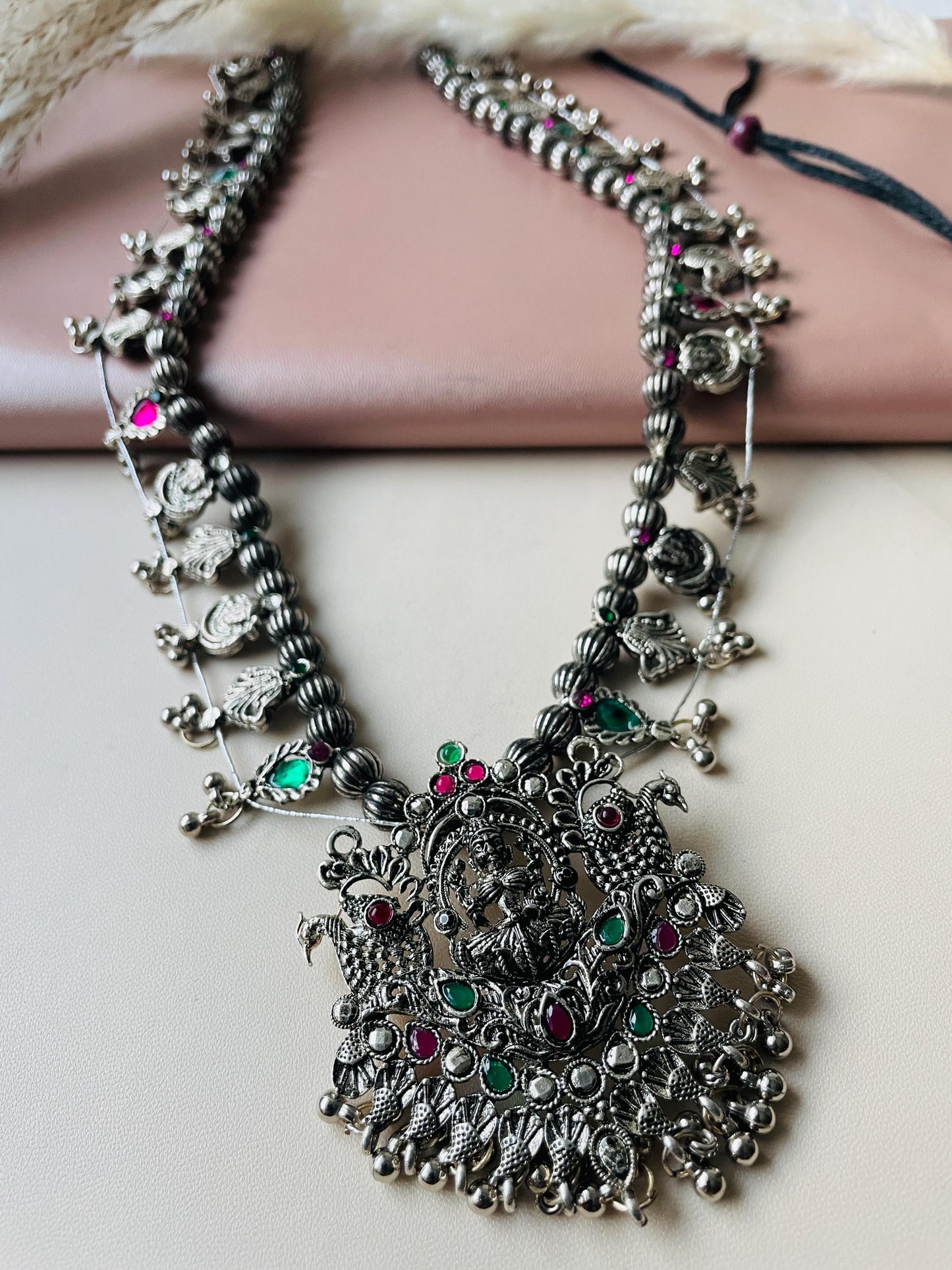 Oxidized Kolhapuri Saaj Necklace: Marathi Bridal Jewelry