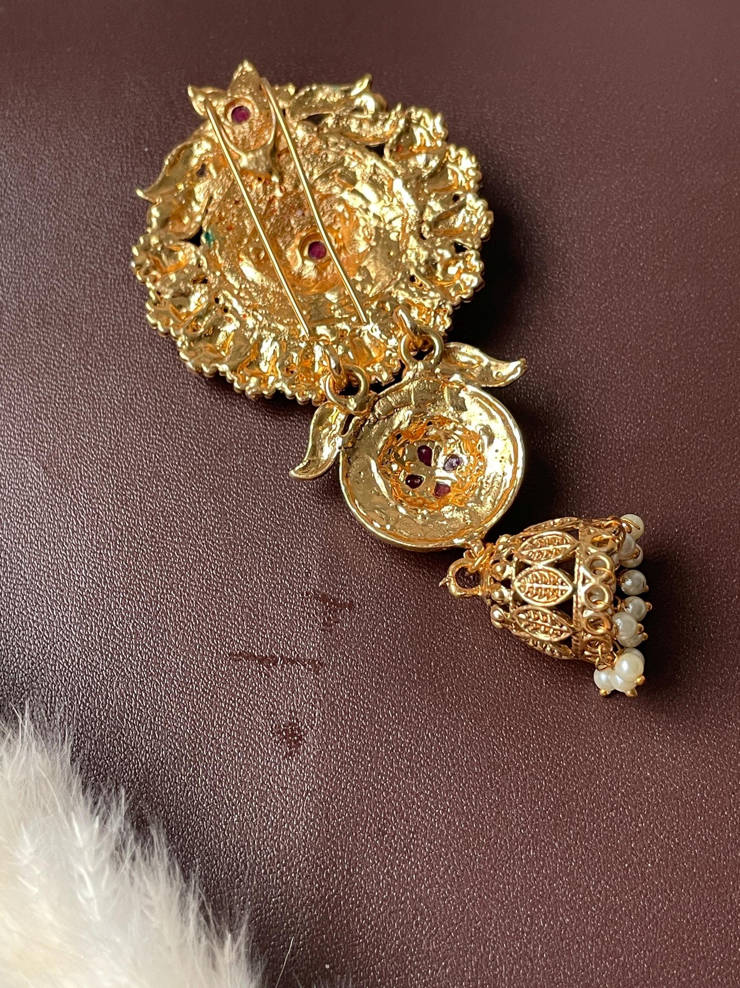 Gold Plated Kundan Hair Pin: Indian Bridal Bun Jewelry