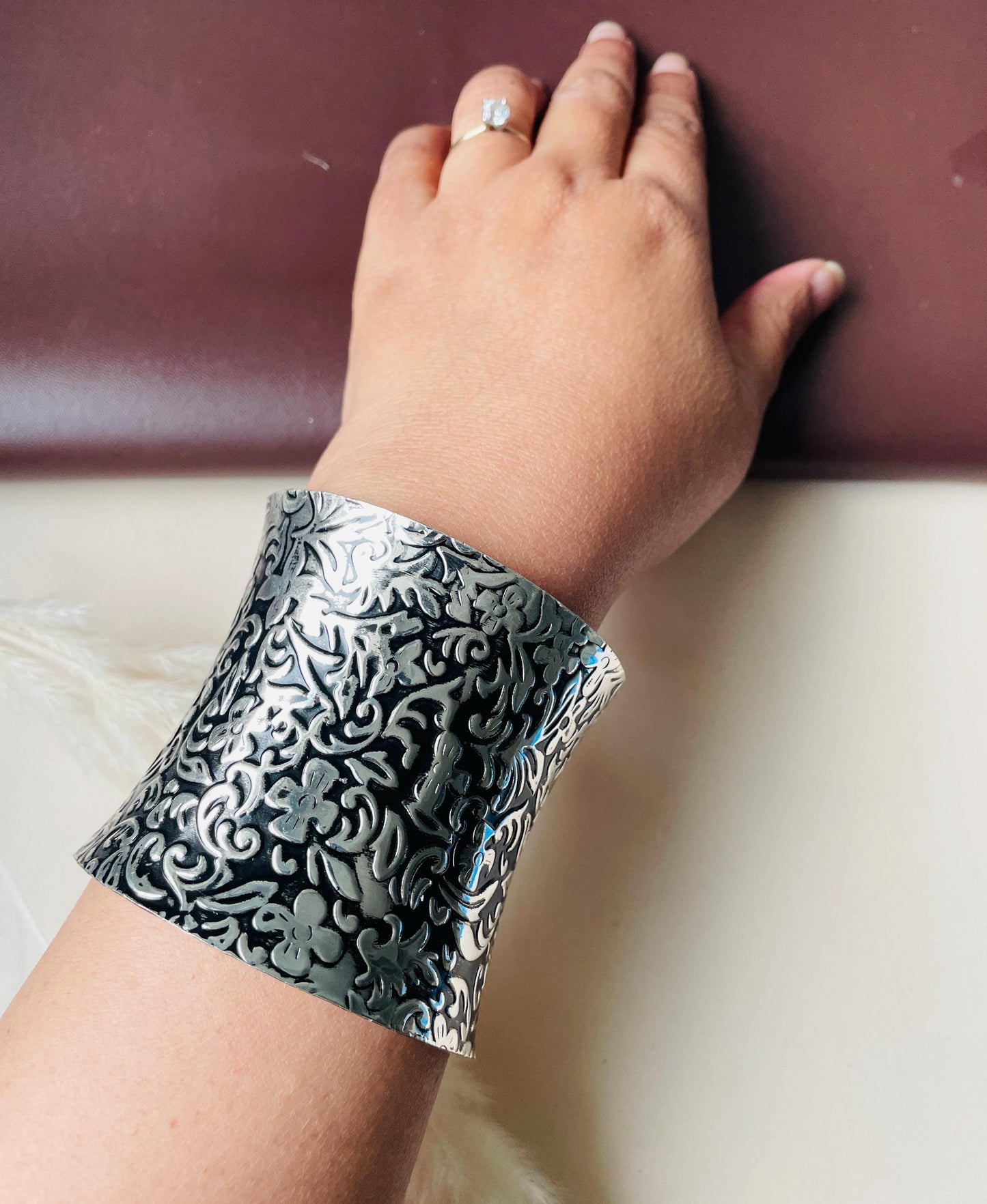 Gold Plated Cuff Bracelet: Royal Statement Jewelry