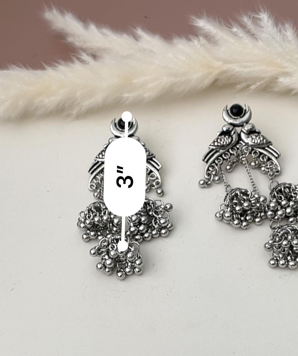 Oxidized Jhumki Earrings: Lightweight Trendy Navratri Jewelry