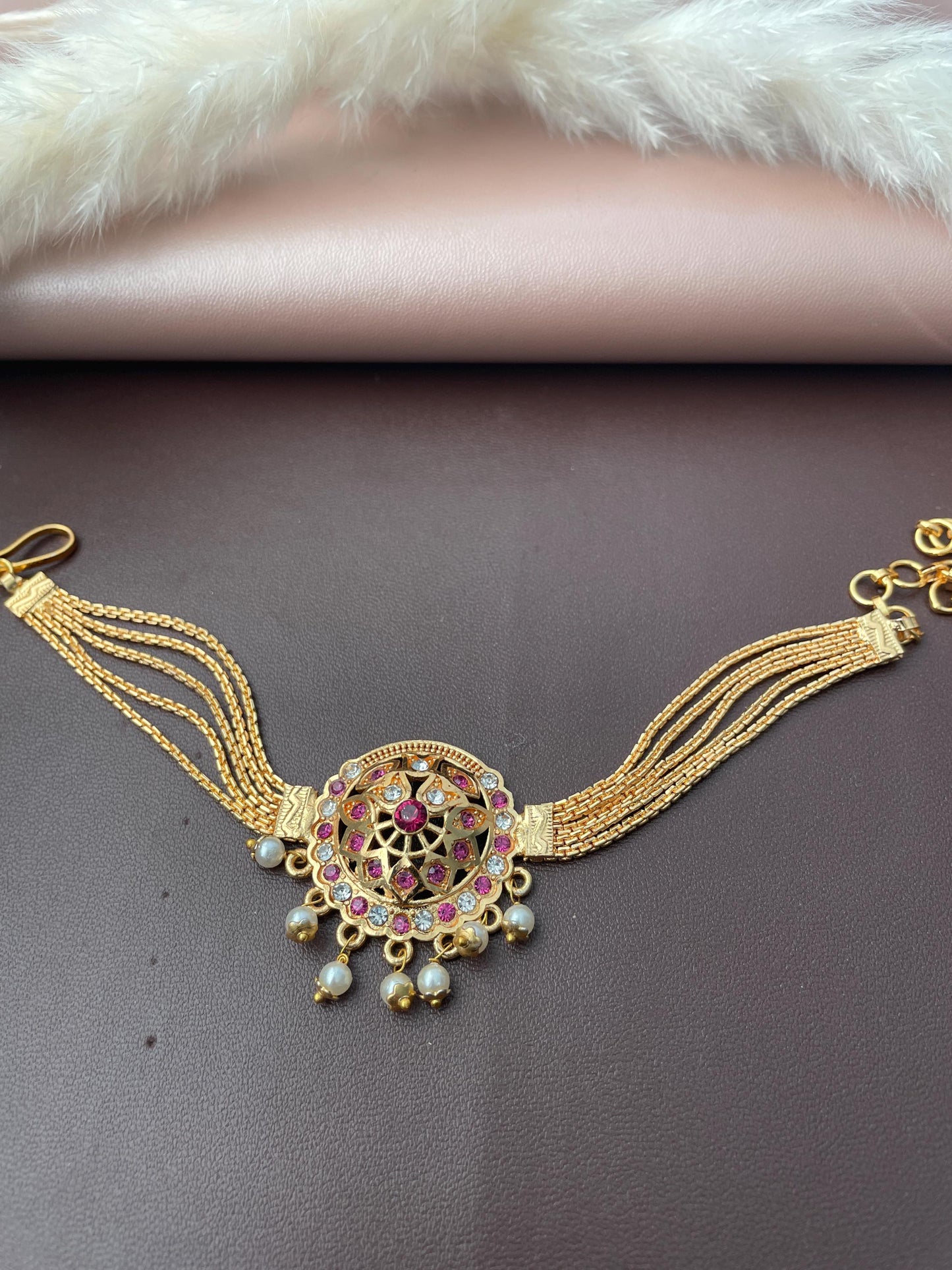 Baju band Armlet Arm band Indian jewlery Adjustable Vamki Gold plated