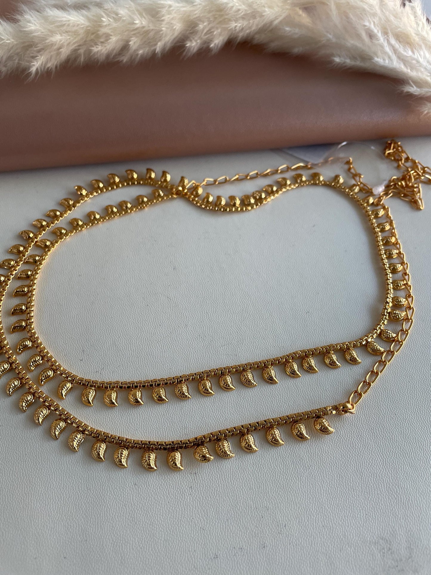 Gold Plated Kamarpatta Waist Belt: Saree Belly Chain, Adjustable Kamarband