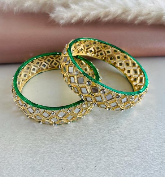 Indian bangles | Lightweight gold plated mirror bangles