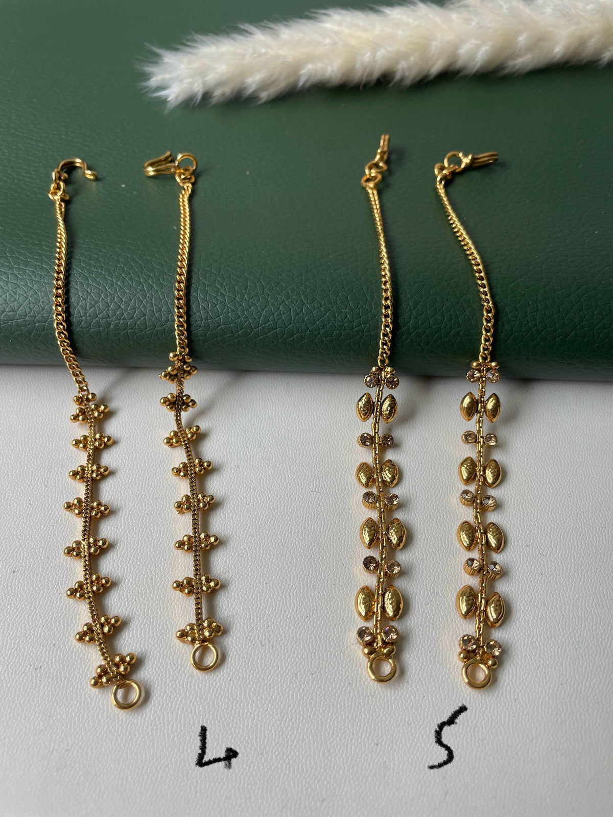 Gold Plated Ear Chain: Rhinestone Kaan Vel