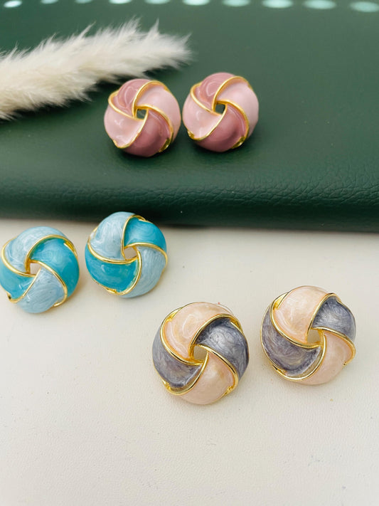Gold plated enamel earrings