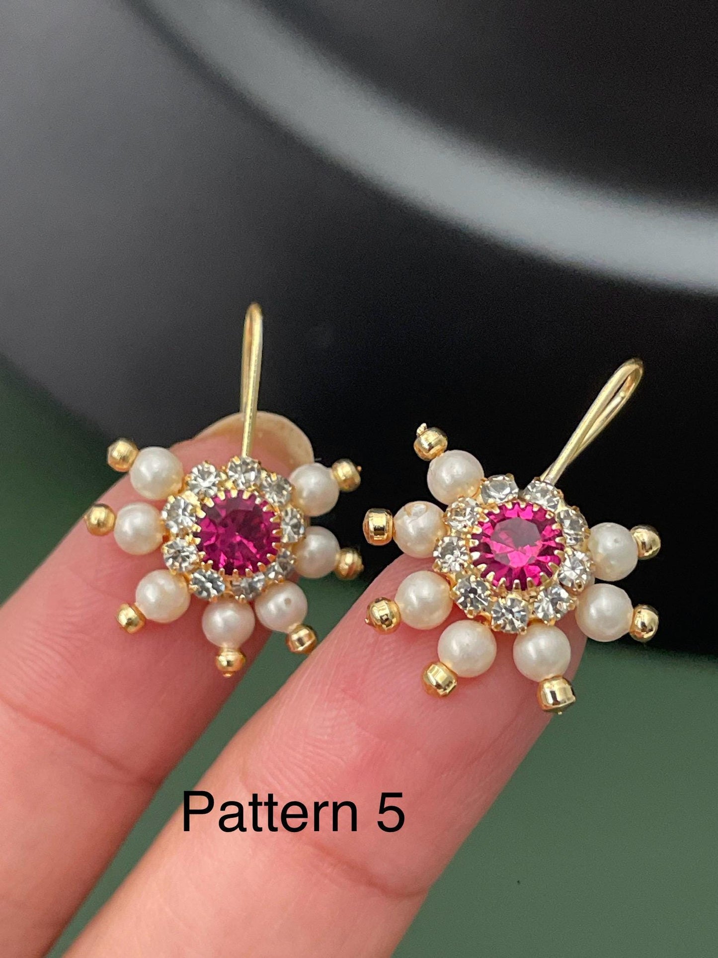 Bugadi| small earrings | cz AD earrings | cute earrings | Ruby earrings | ear cuffs | simple earrings | multiple options