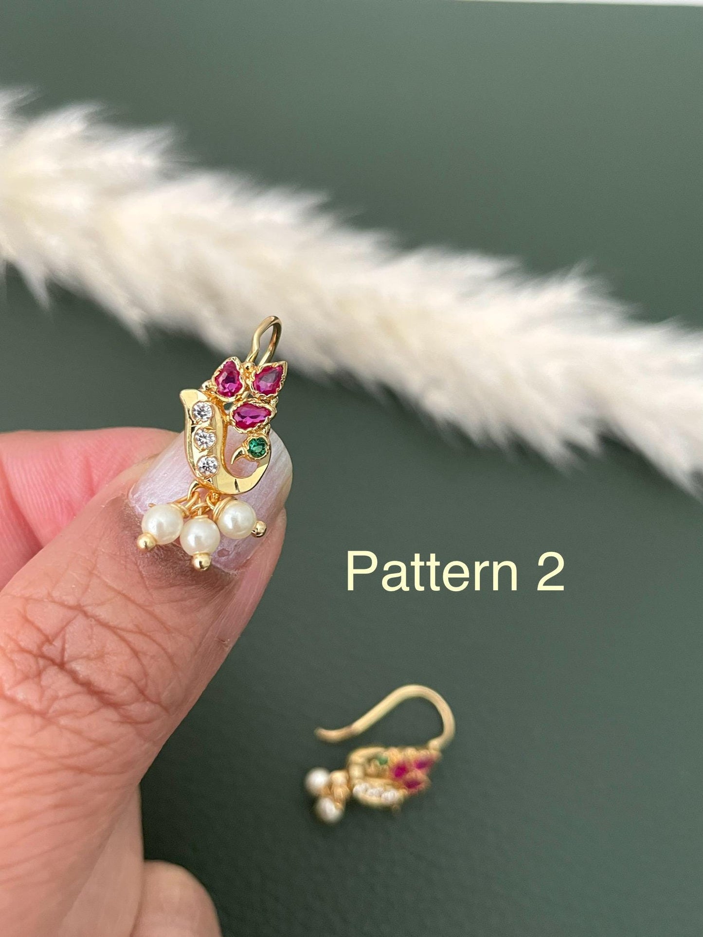 Bugadi| small earrings | cz AD earrings | cute earrings | Ruby earrings | ear cuffs | simple earrings | multiple options