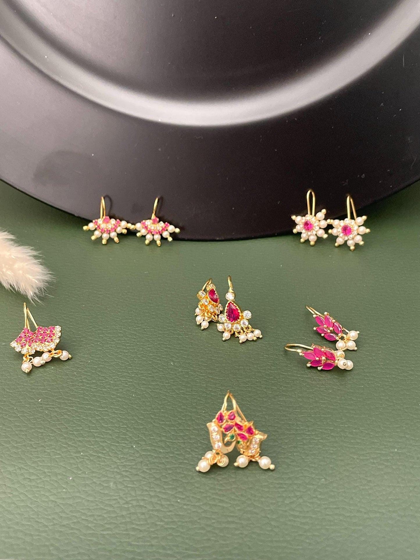 Small high quality bugadi with Ruby pearl and CZ