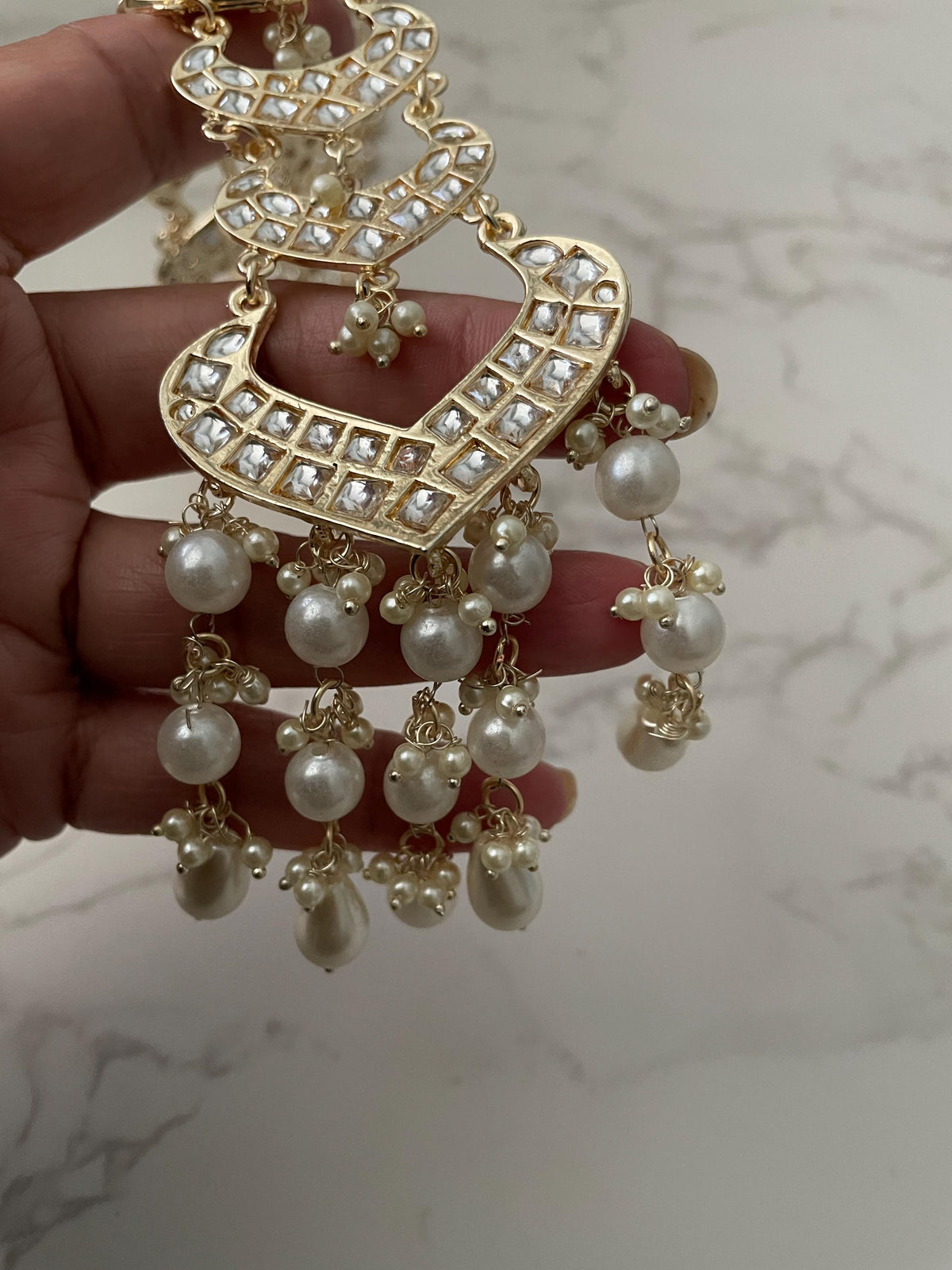 Kundan Stone Paranda: Gold-Plated Indian Braid Hair Accessory