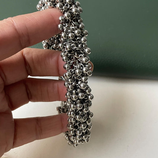 Oxidized Ghungaroo Bracelet: Lightweight Adjustable Indian Jewelry
