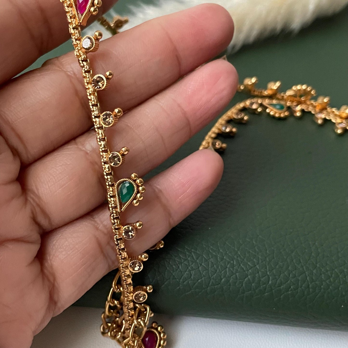 Gold Plated Kamarpatta Waist Belt: Adjustable Saree Belly Chain