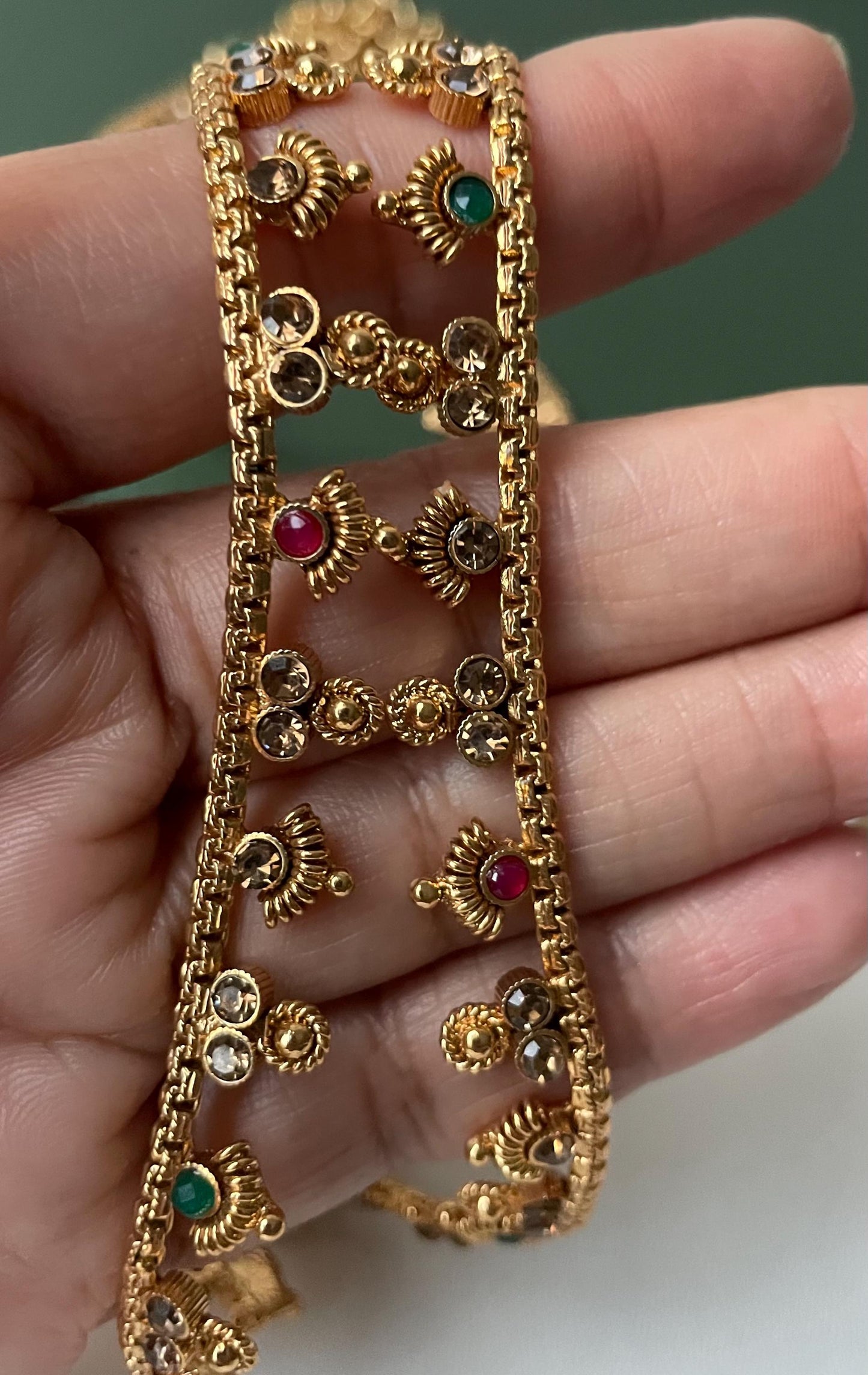 Gold Plated Kamarpatta Waist Belt: Adjustable Saree Belly Chain