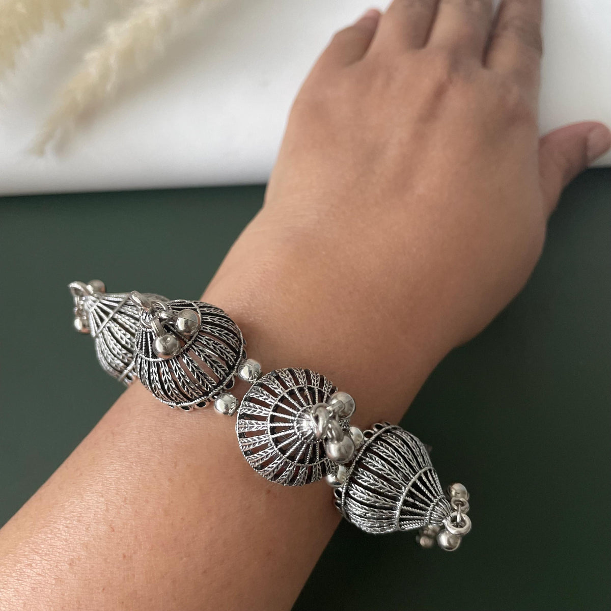 Oxidised ghungaroo openable bangles multiple pattern