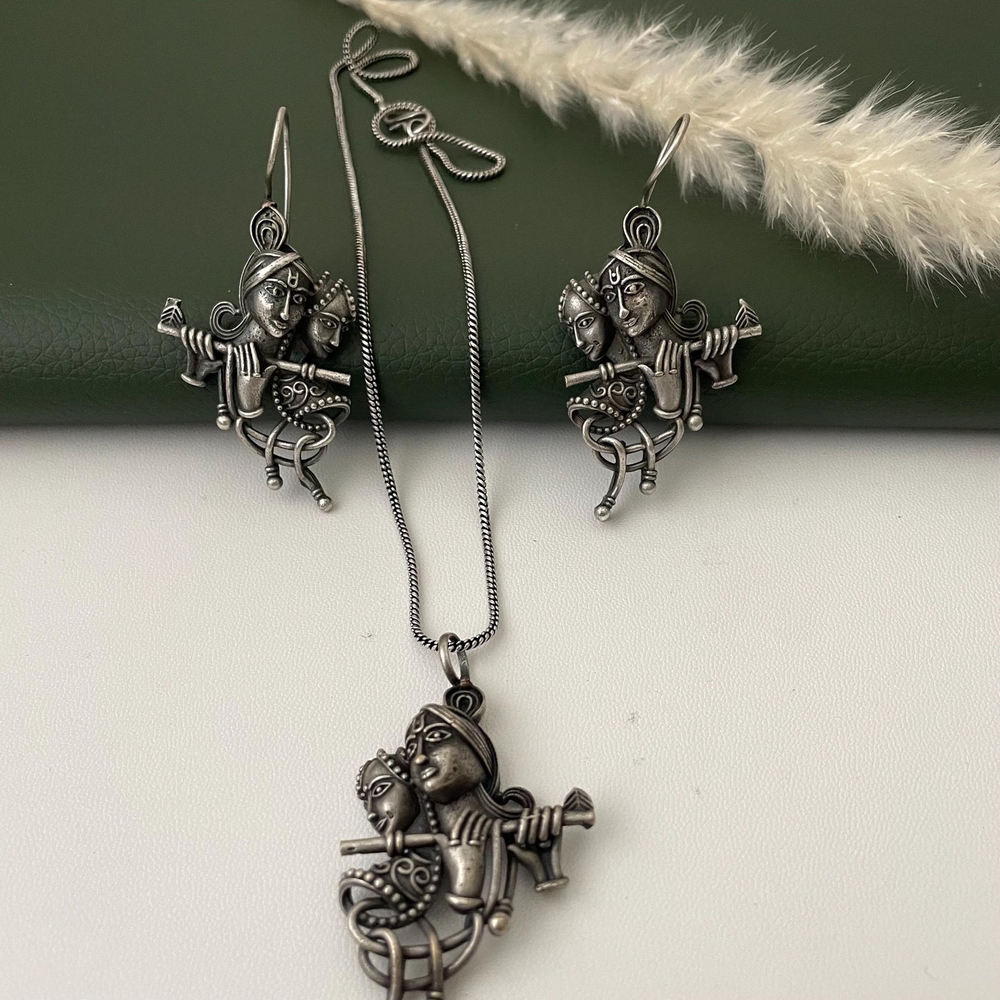 Specially for Navratri Oxidized pendant necklace set with earrings