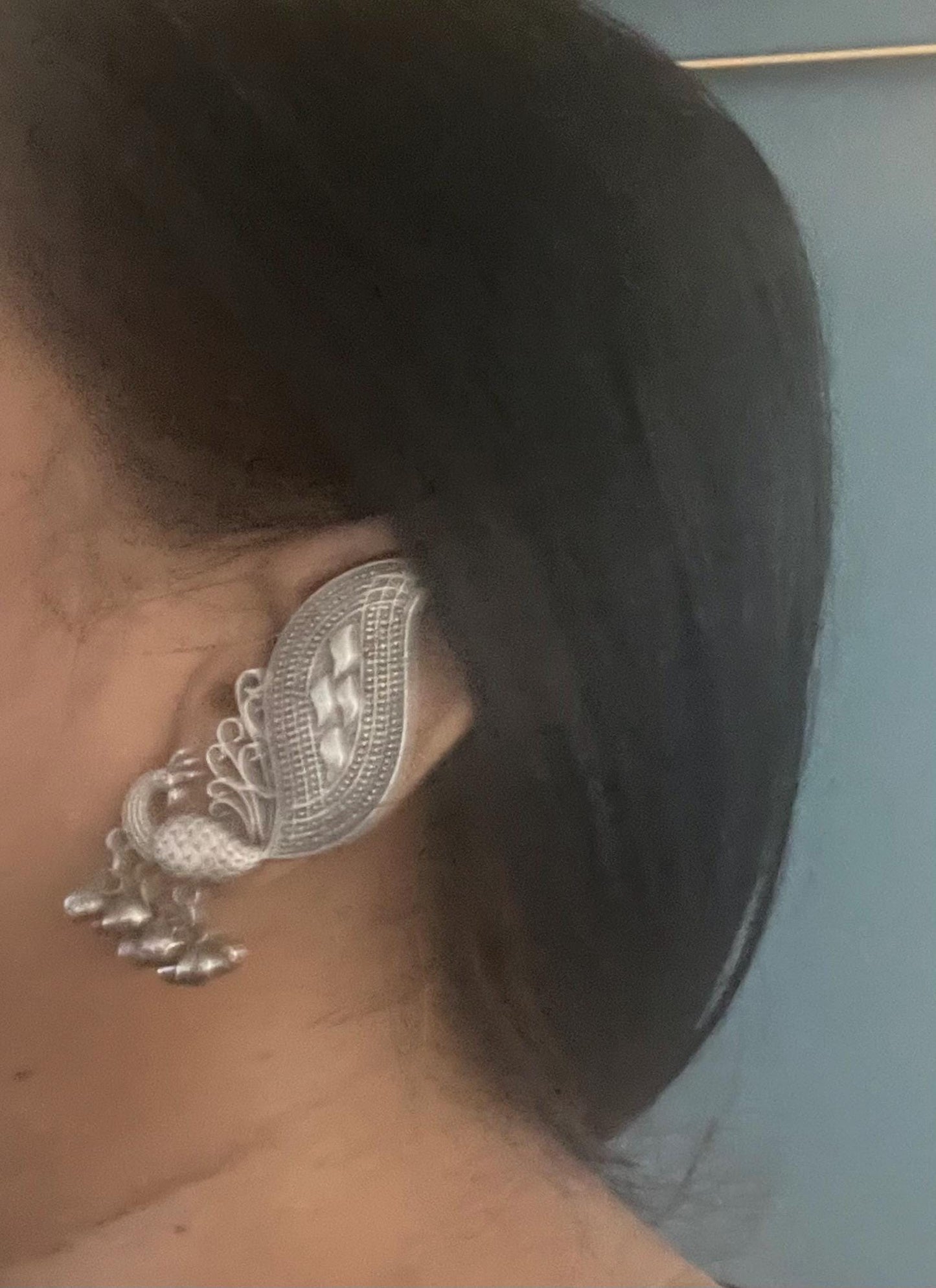 Oxidized Jhumka Ear Cuffs: Statement Party Earrings