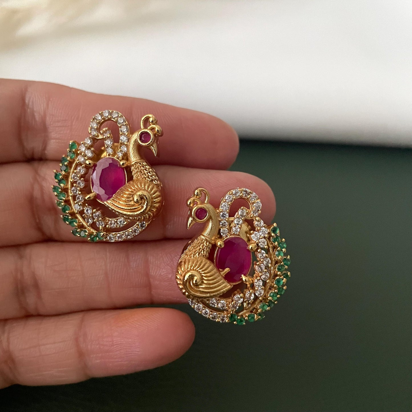 Nysaa gold plated kundan or minakari party earrings