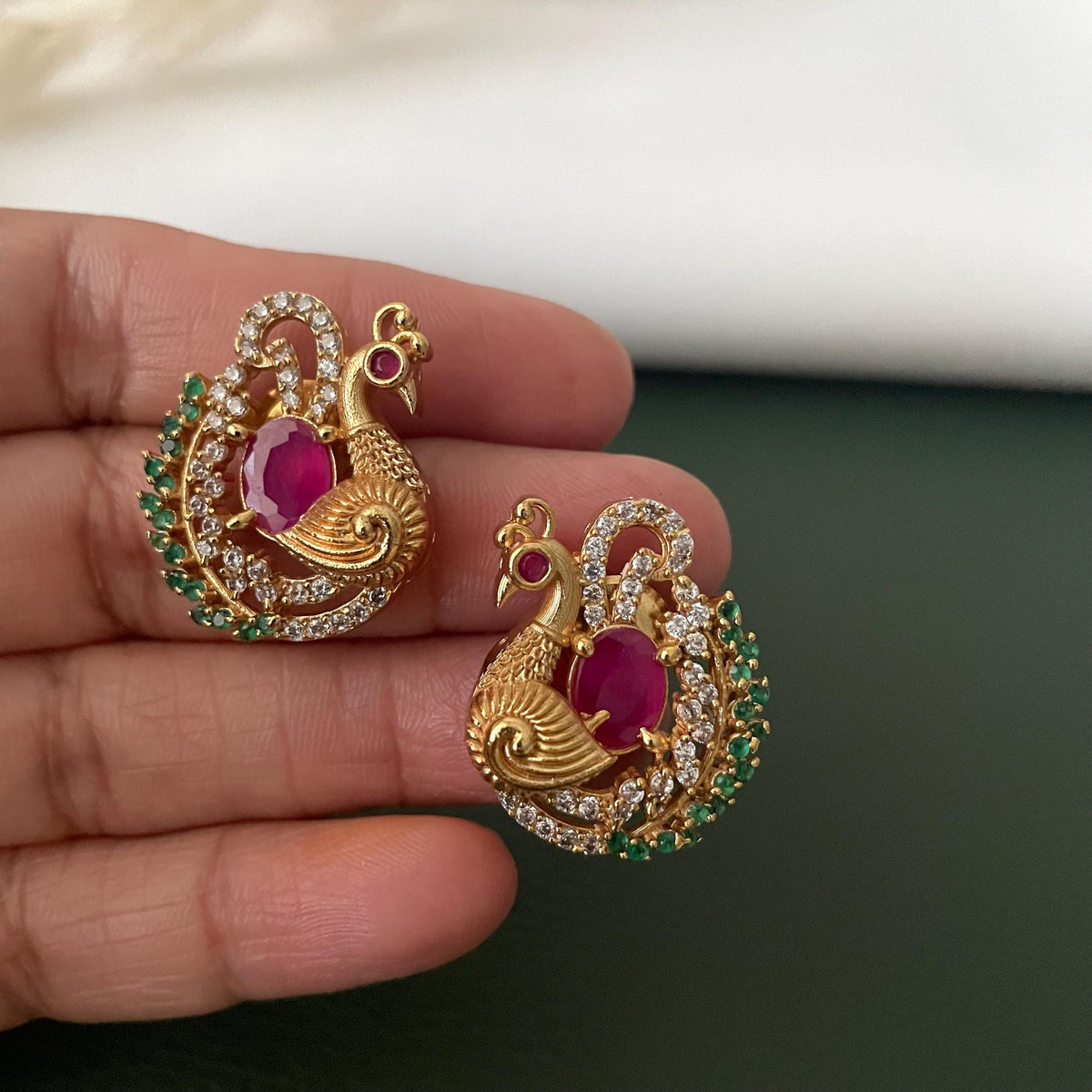 Nysaa gold plated kundan or minakari party earrings