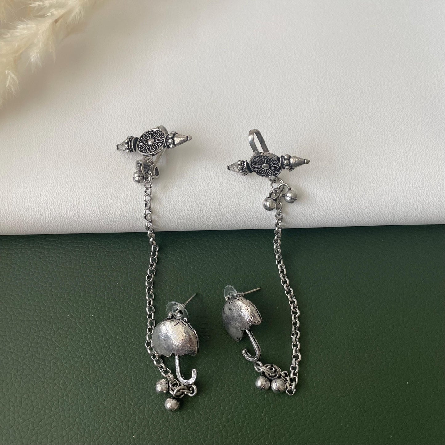 Oxidized chain earrings 3 designs available