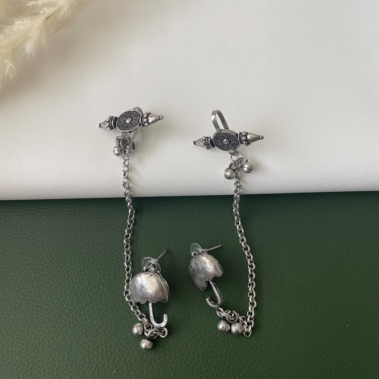 Oxidized chain earrings 3 designs available