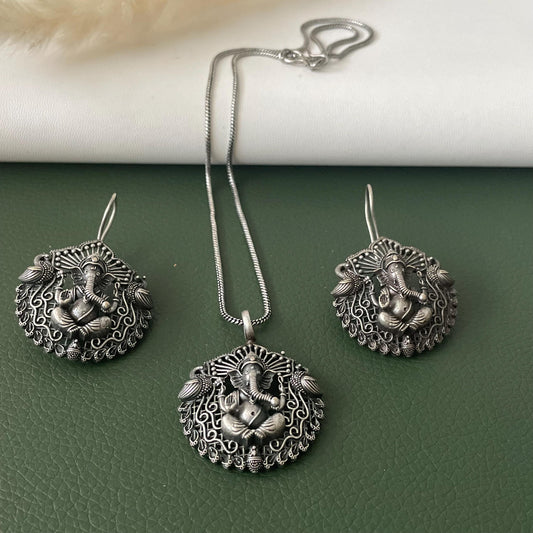 Specially for Navratri Oxidized pendant necklace set with earrings