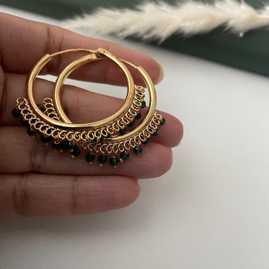 Gold Plated Hoop traditional Indian Earrings