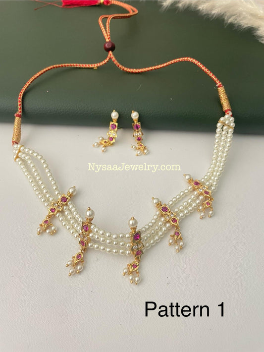 Maharashtrian pearl chinchpeti pearl choker