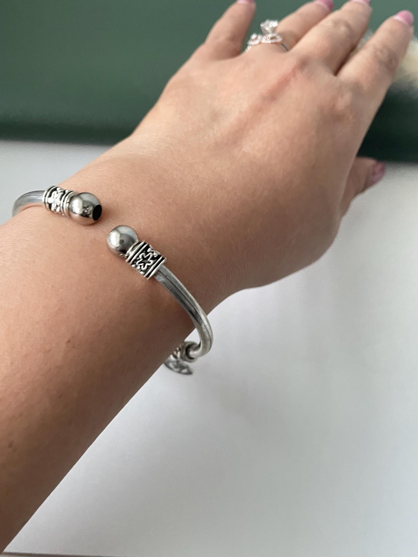 Oxidized charm bracelet