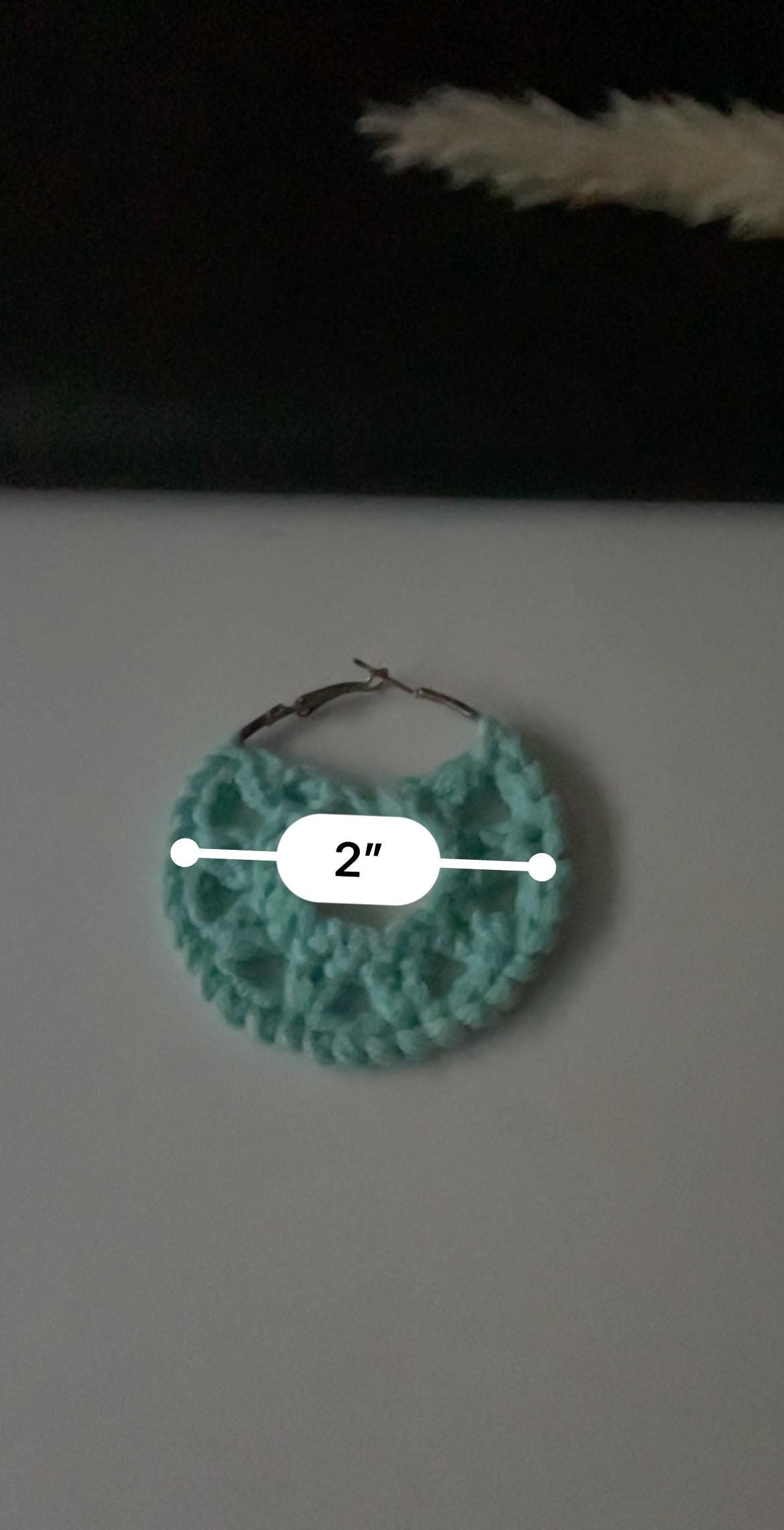 Handmade crochet hoops earrings
