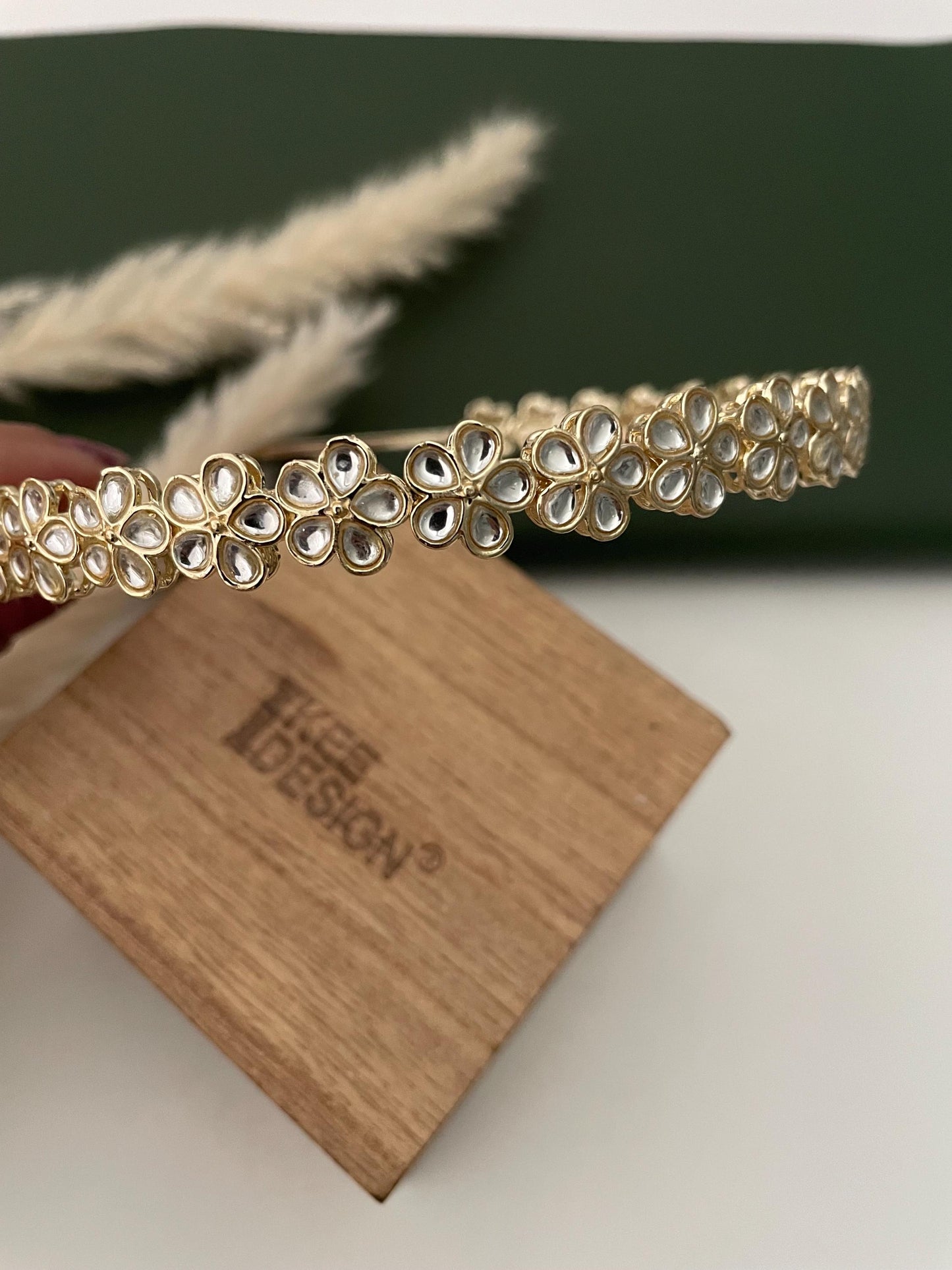 Gold Plated Kundan Hairband: Indian Bridal Jewelry