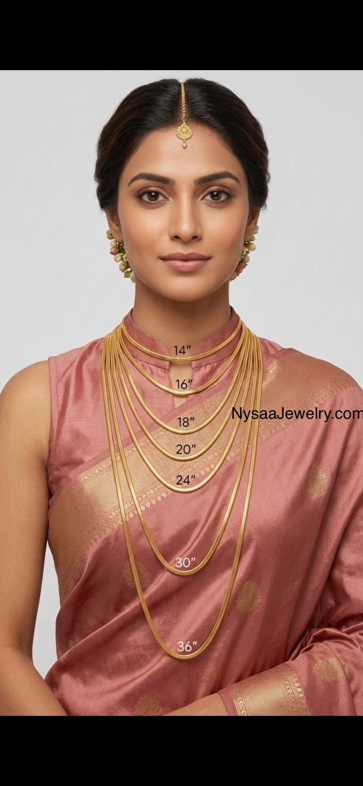 High gold plated 24 inch long Indian chain