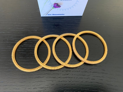 Gold Plated CZ Bangles (Set of 4) - Bollywood Indian Jewelry