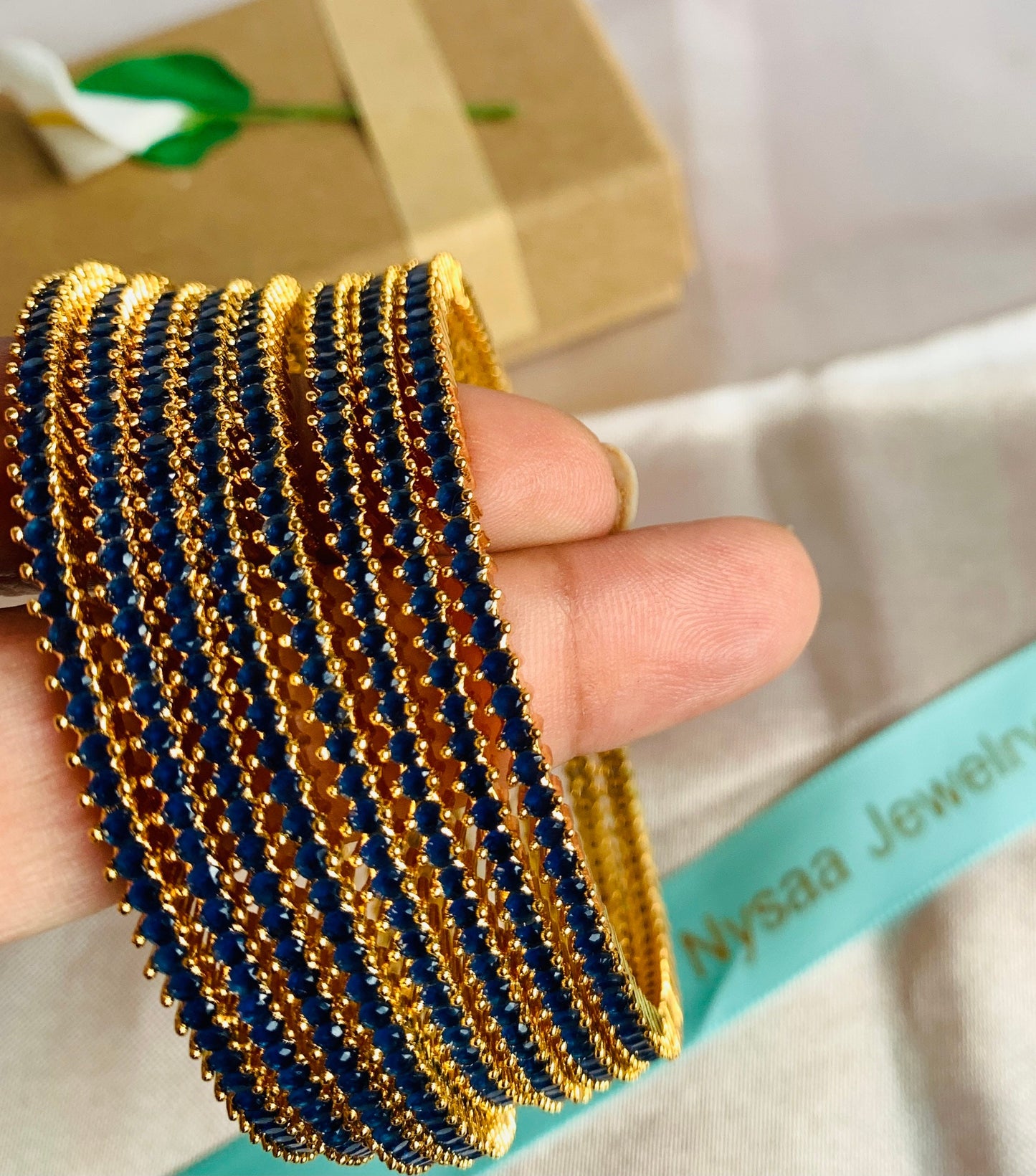 Gold Plated CZ Bangles (Set of 4) - Bollywood Indian Jewelry