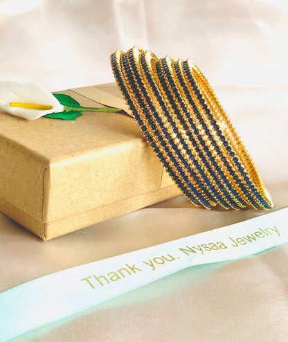 Gold Plated CZ Bangles (Set of 4) - Bollywood Indian Jewelry