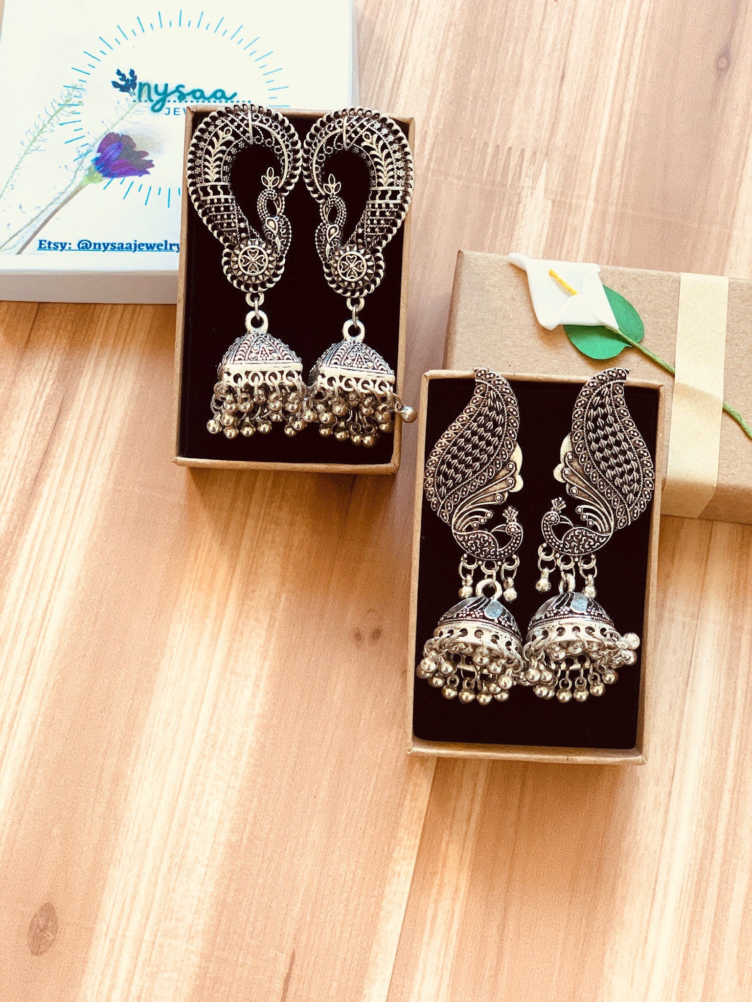Peacock / Oxidized / German silver / Bollywood / Indian / Festive / Navratri / Nauratri earrings / Oxidised