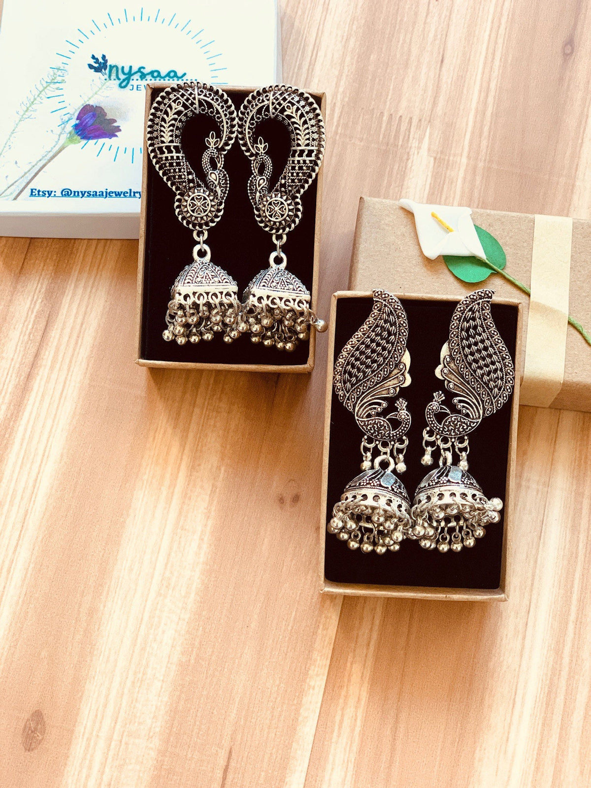 Peacock / Oxidized / German silver / Bollywood / Indian / Festive / Navratri / Nauratri earrings / Oxidised