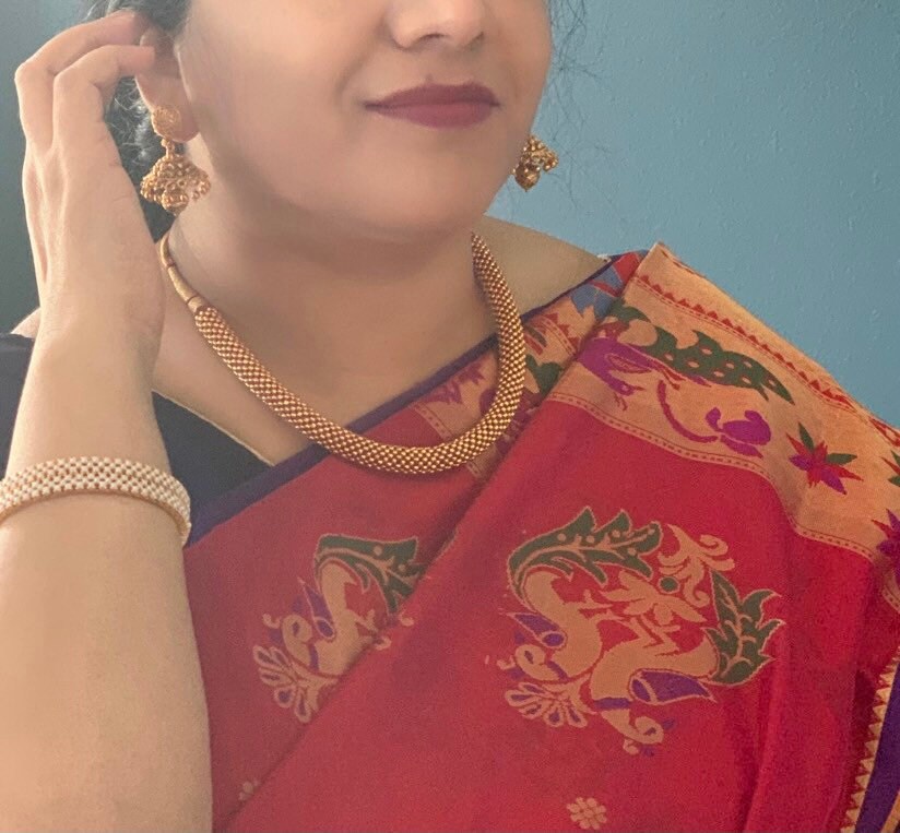 Kolhapuri Thushi Choker Necklace | Marathi Jewelry with Earrings