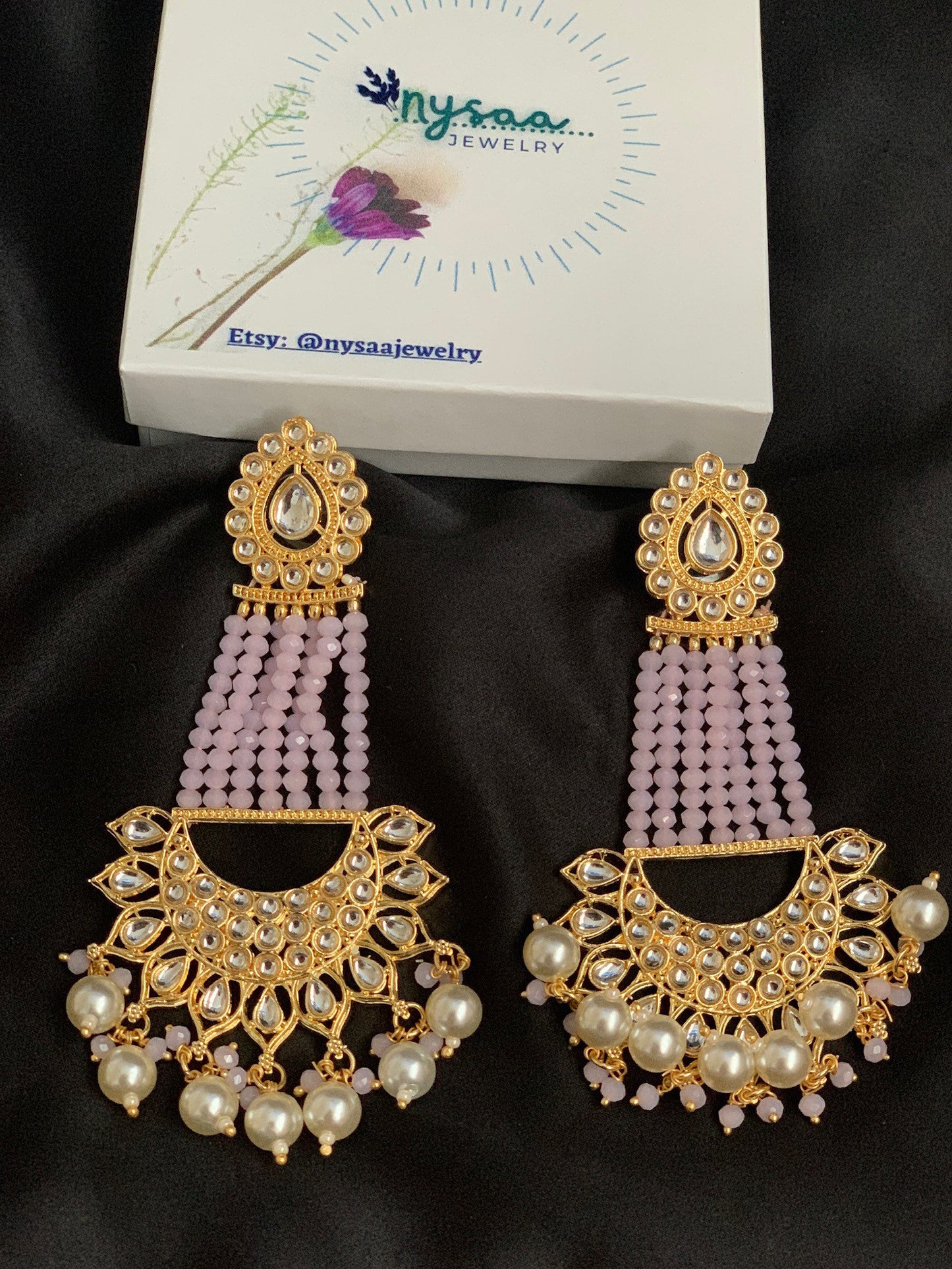 Kundan Chandbali Earrings: Beaded Indian Bridal Jewelry